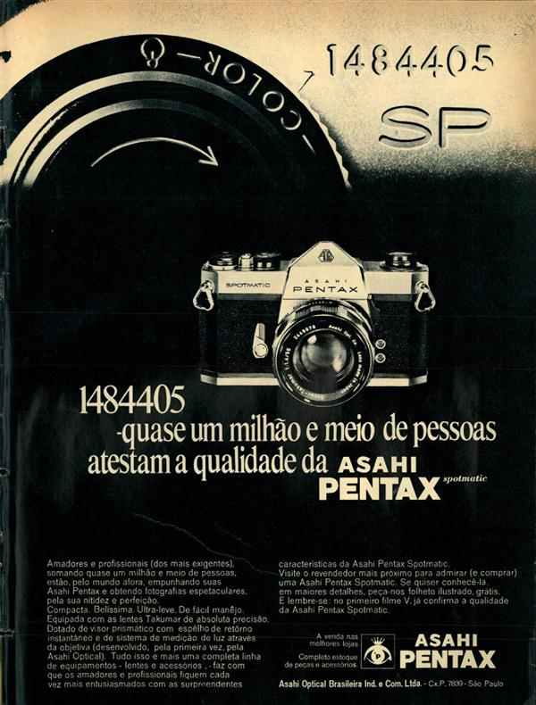 1484405 - Quase um milhão e meio de pessoas atestam a qualidade da Asahi Pentax.