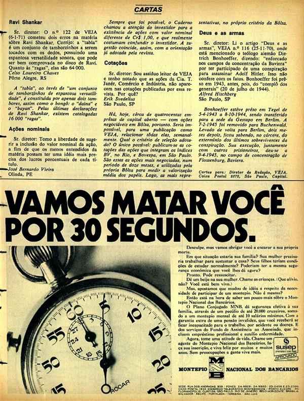 Vamos matar você por 30 segundos.