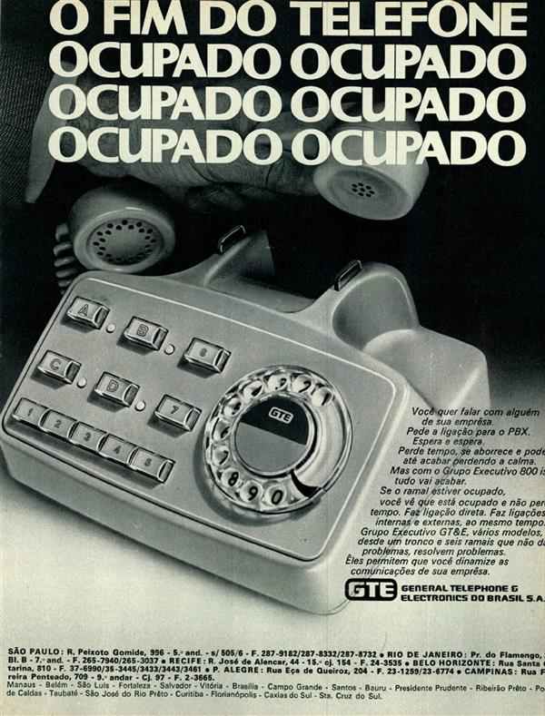 O fim do telefone ocupado, ocupado,ocupado, ocupado, ocupado,ocupado.
