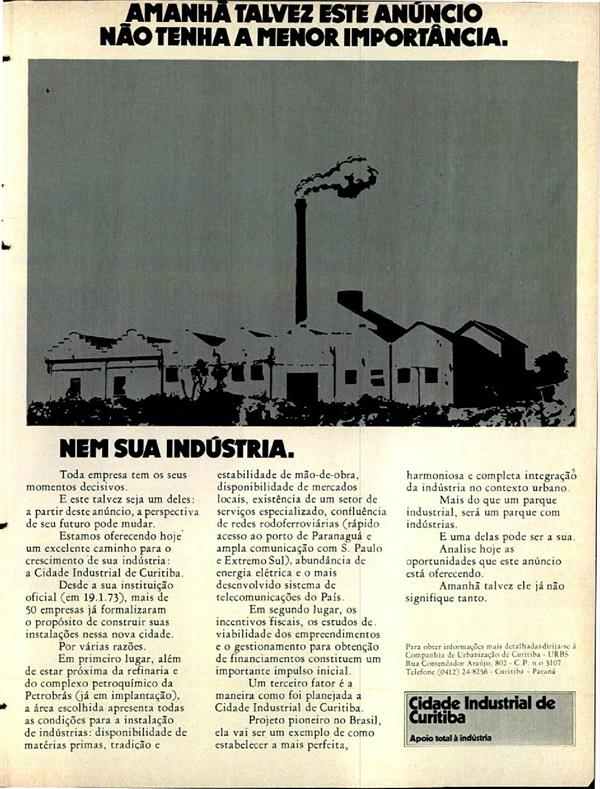 Amanhã talvez este anúncio não tenha a menor importância. Nem sua indústria.