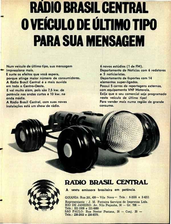 Rádio Brasil Central o veículo de último tipo para sua mensagem.