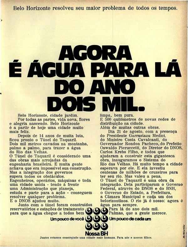 Agora é água para lá do ano dois mil.