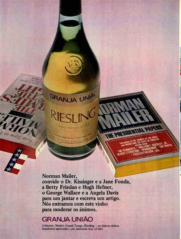 Norman Mailer, convide o Dr. Kissinger  e a Jane Fonda, a Betty Friedan e Hugh Hefner, o George Wallace e Angela Davis para um jantar e escreva um artigo. Nós entramos com vinho para moderar os anônimos.