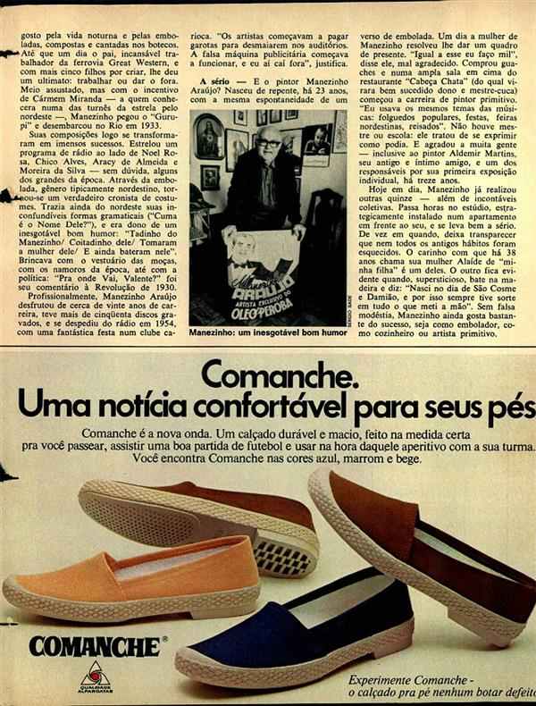 Comanche. Uma notícia confortável para seus pés.