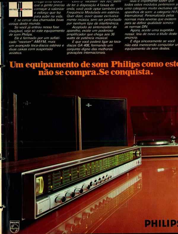 Um equipamento de som Philips como este não se compra. Se conquista.