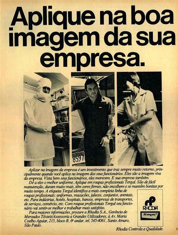Tergal, Roupas Prosissionais