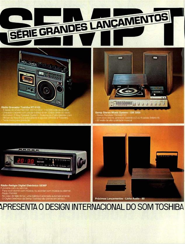 Série Grandes Lançamentos apresenta do design internacional do som toshiba linha aúdio 80