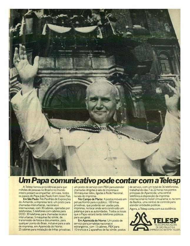 Um papa comunicativo pode contar com a Telesp