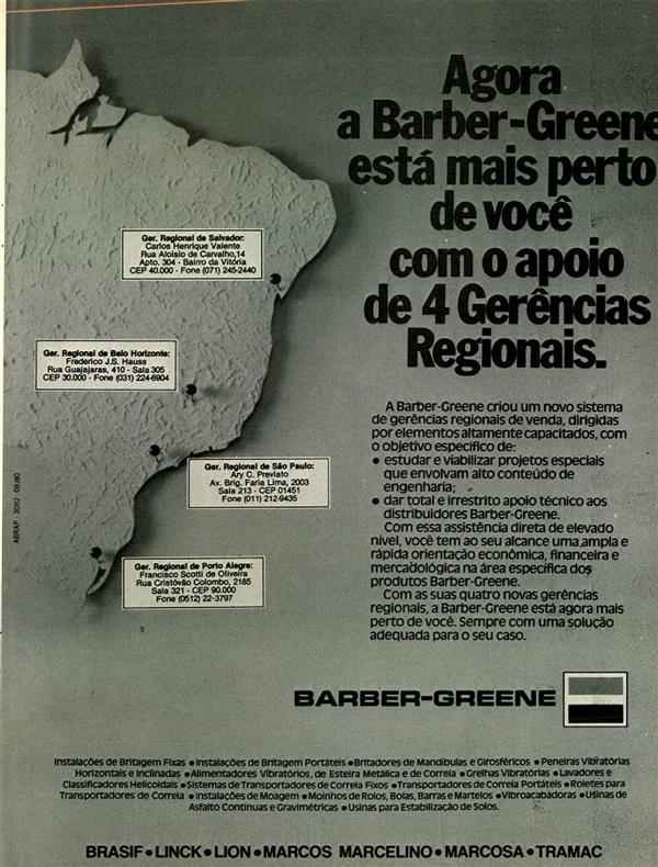 Agora a Barber-Greene está mais perto de você com apoio de 4 Gerências Regionais.