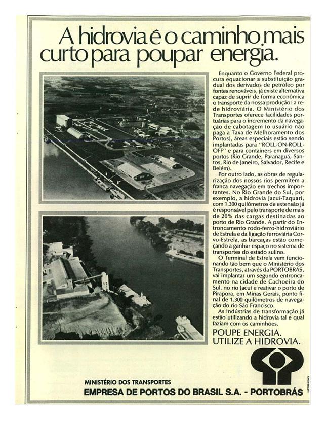 A hidrovia é o caminho mais curto para poupar energia.
