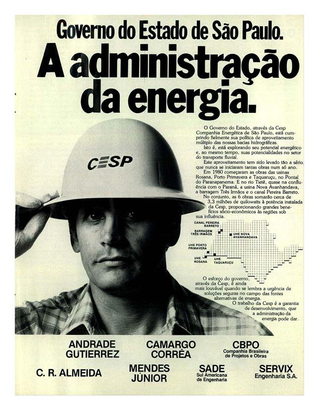 Governo do Estado de São Paulo. Administração da energia.