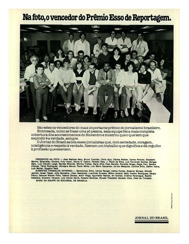 Na foto, o vencedor do Prêmio Esso de reportagem.