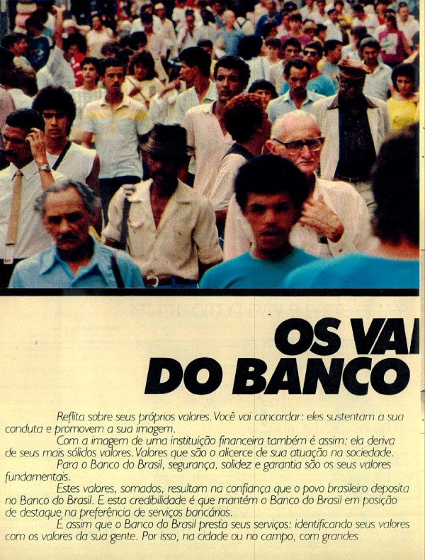 OS VALORES DO BANCO DO BRASIL.
