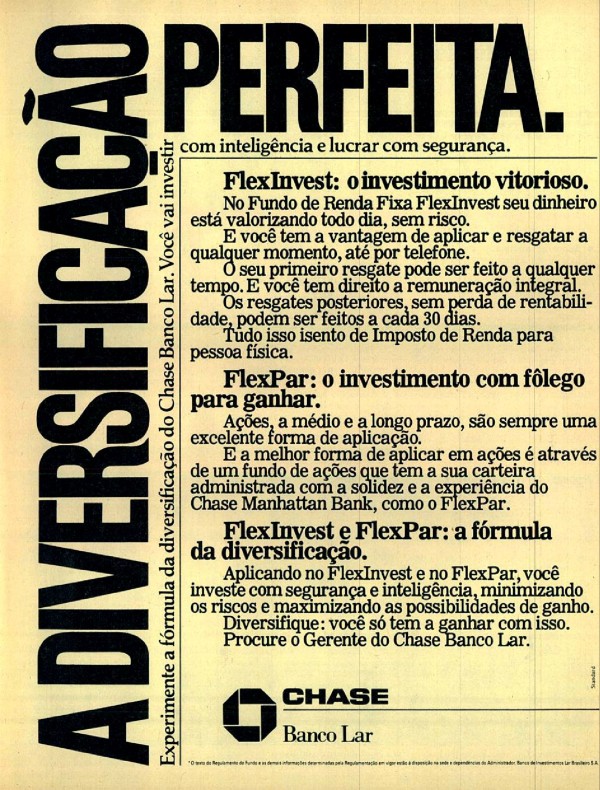 A DIVERSIFICAÇÃO PERFEITA.
