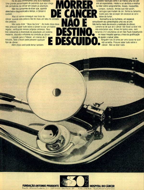 MORRER DE CÂNCER NÃO É DESTINO. É DESCUIDO.