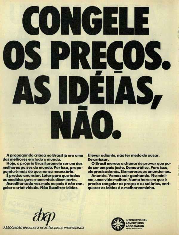 Congele os preços. As ideias, não.