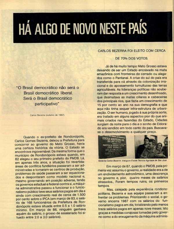 Há algo de novo neste país