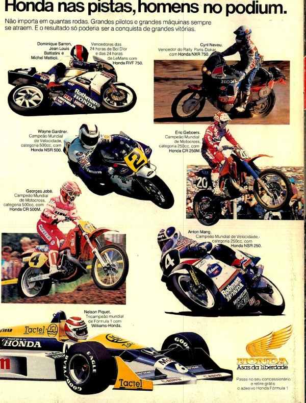 Honda nas pistas, homens no podium
