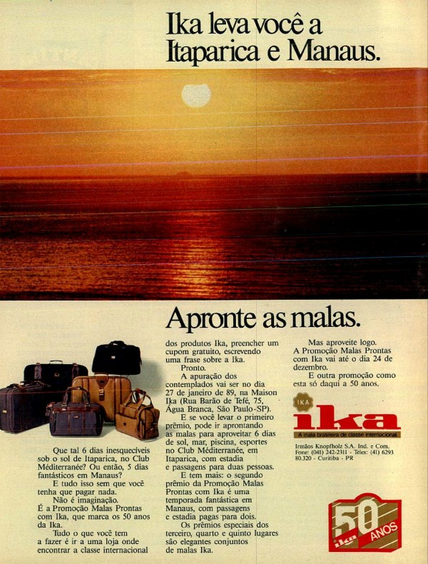 Ika leva você a Itaparica e Manaus. Apronte as malas.