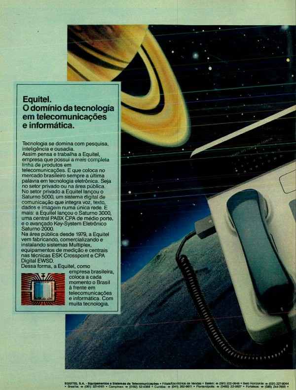 Equitel. O domínio da tecnologia em telecomunicações e informática
