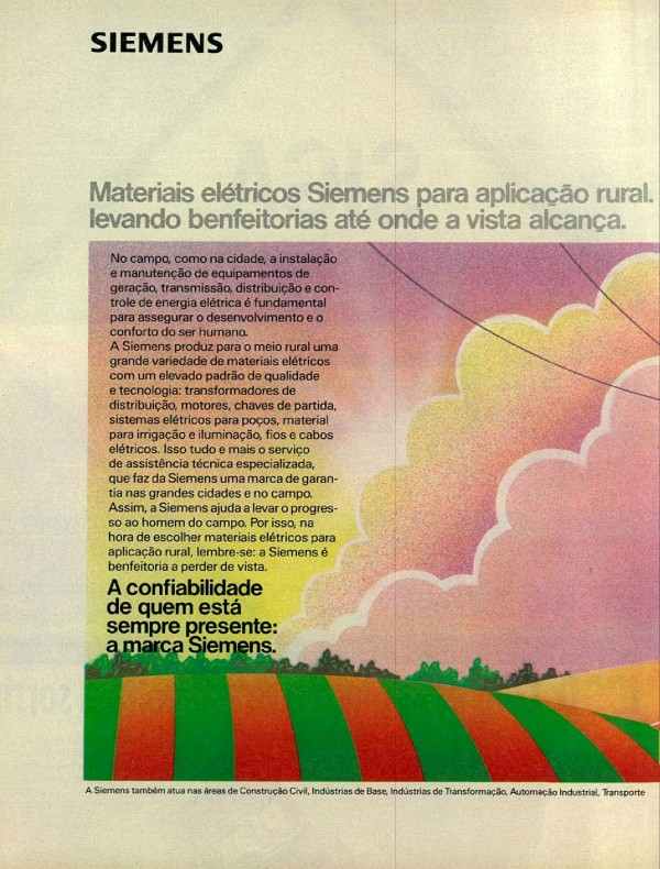 Siemens. Materiais elétricos Siemens para aplicação rural. Levando benfeitorias até onde a vista alcança. É a Siemens