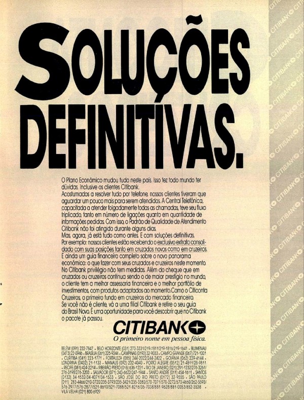MEDIDAS PROVISÓRIAS. SOLUÇÕES DEFINITIVAS. CITICONTA CRUZEIROS. AGORA É RENDER OU RENDER.
