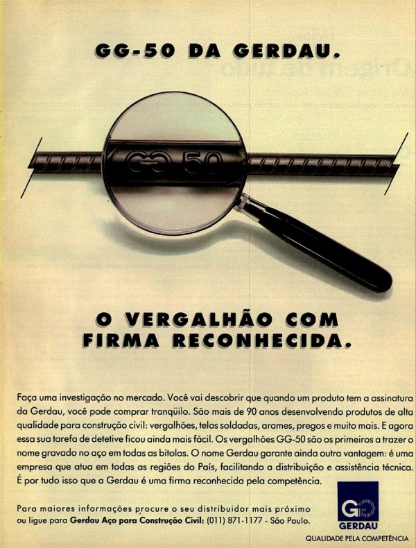 GG-50 DA GERDAU. O VERGALHÃO COM FIRMA RECONHECIDA.