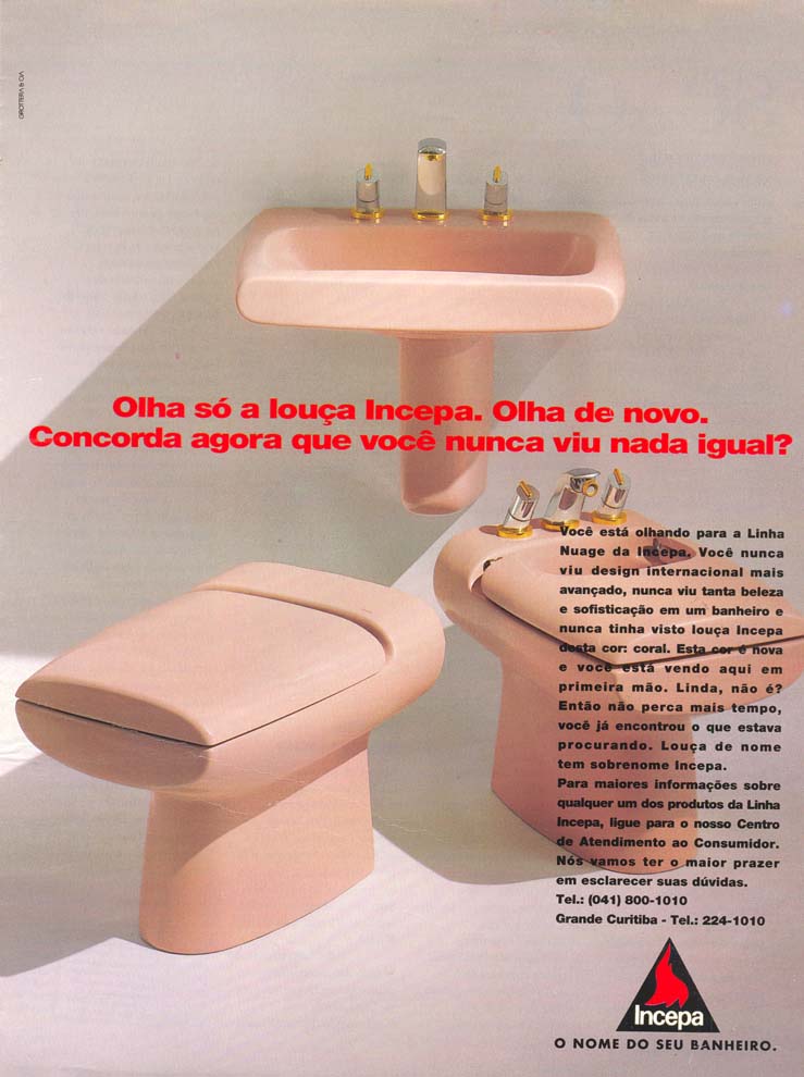 Torneira Incepa, Linha Nuage Incepa e Linha de revestimentos Incepa.