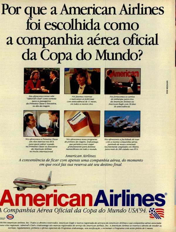 Por que a American Airlines foi escolhida como a companhia aérea oficial da Copa do Mundo?