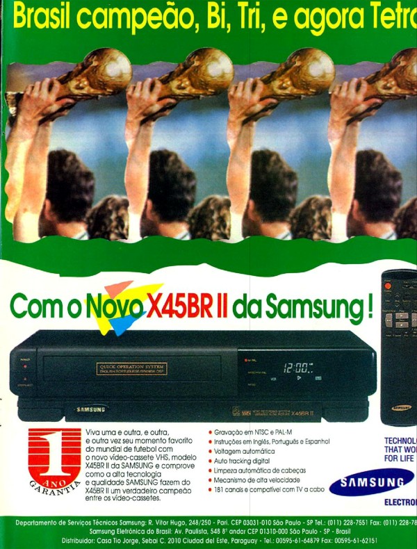 Brasil campeão, Bi, Tri, e agora Tetra. Com o Novo X45BR II da Samsung!