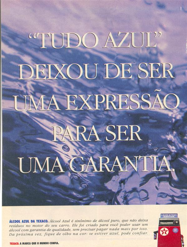Álcool azul da Texaco.