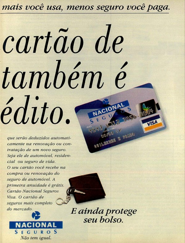 Chegou o 1° cartão de seguros que também é cartão de crédito.