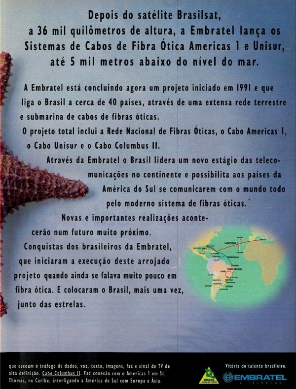 Embratel sempre perto das estrelas.