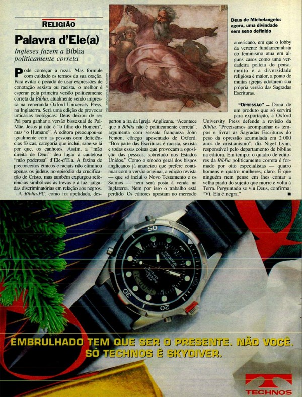 EMBRULHADO TEM QUE SER O PRESENTE. NÃO VOCÊ. SÓ TECHNOS É SKYDIVER.