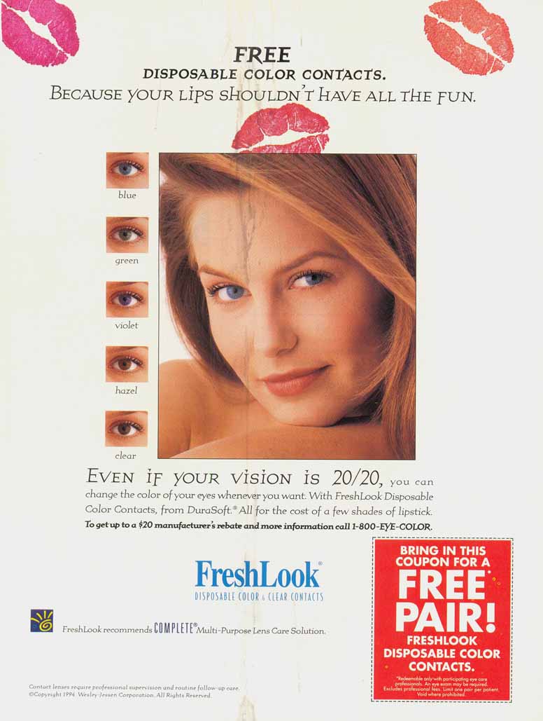 FreshLook disposable color & clear contacts.