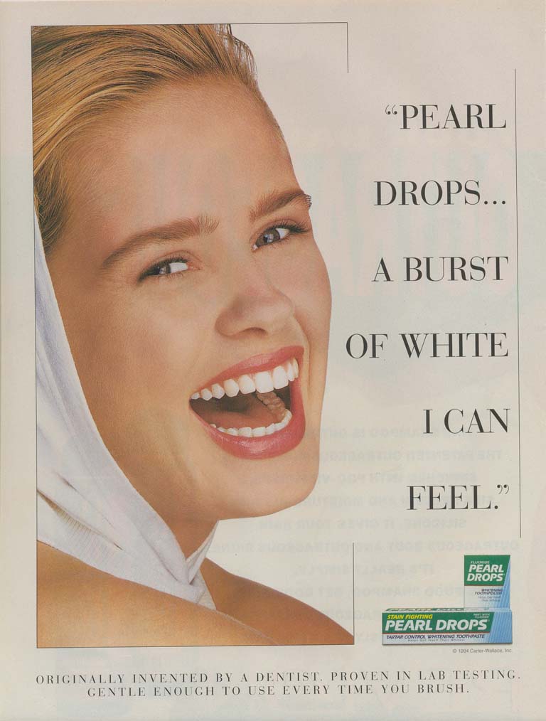 "Pearl drops... A burst of white I can feel."