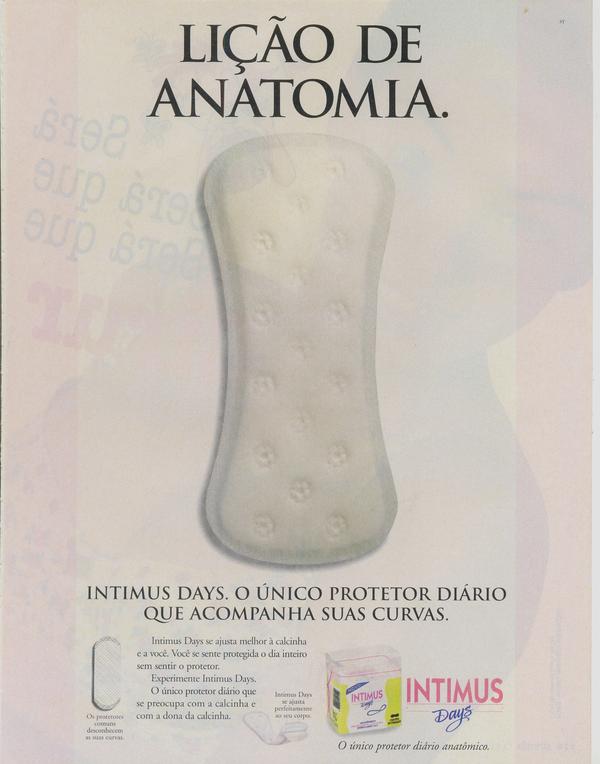 Intimus Days, o único protetor diário anatômico.