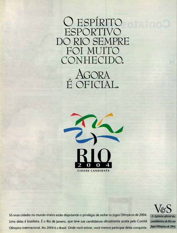 O ESPÍRITO ESPORTIVO DO RIO SEMPRE FOI MUITO CONHECIDO. AGORA É OFICIAL.