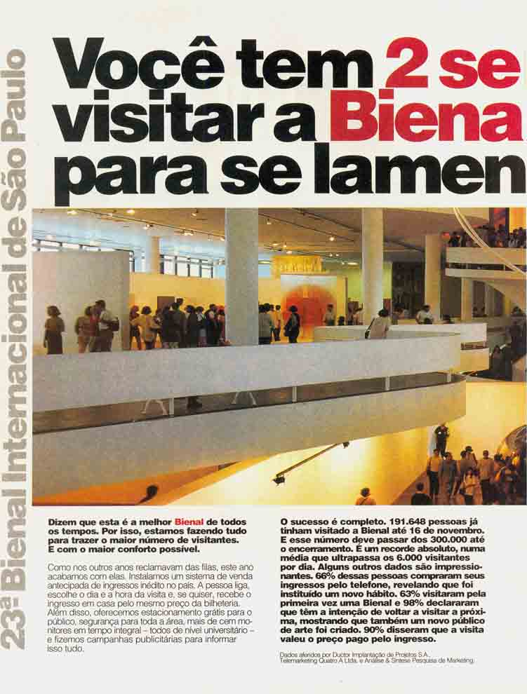 Venda de ingressos da Bienal