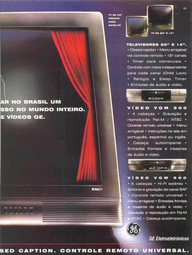 Nova Linha Mundial de Televisores e Vídeos