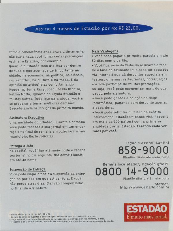 Assinatura do jornal Estadão