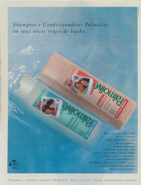 Shampoos e Condicionadores Palmolive, novos rótulos. Novos ingredientes naturais.