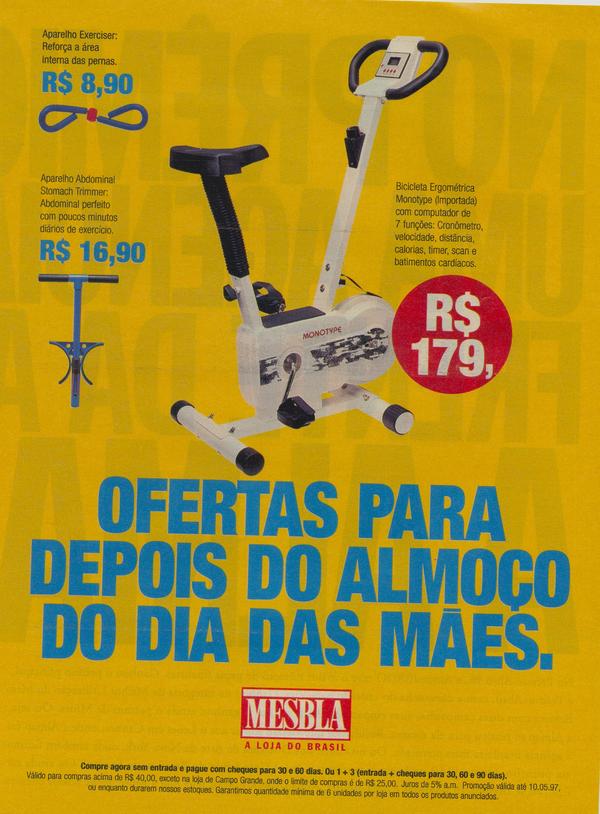 Aparelho Exerciser, Aparelho Abdominal Trimmer e Bicicleta Ergométrica Monotype