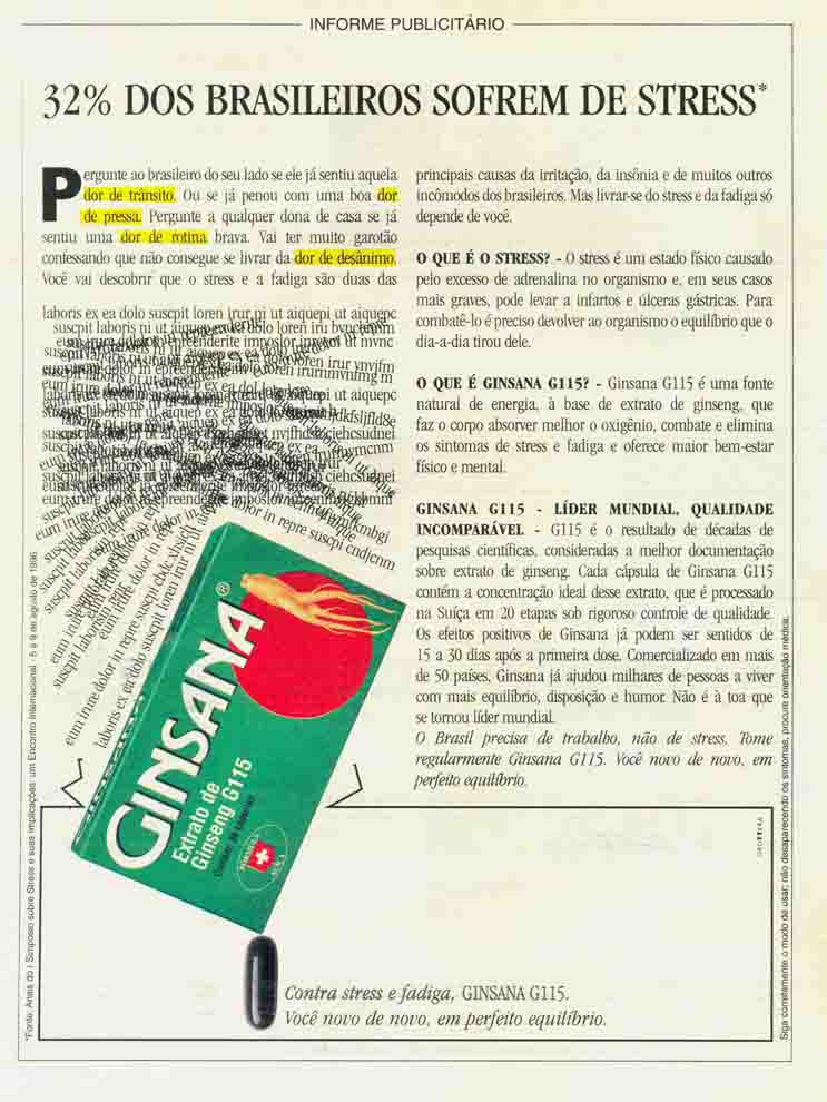 Ginsana G115, medicamento contra stress e fadiga