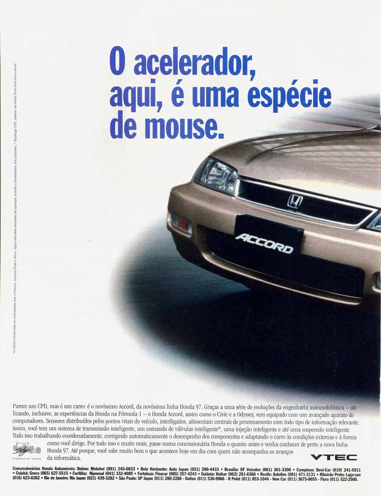 Honda Accord 97, o carro inteligente.