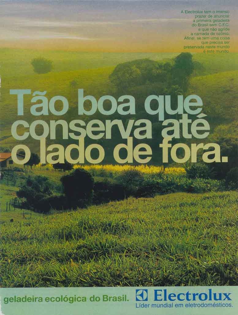 Geladeira Eletrolux C.F.C, a primeira geladeira ecológica do Brasil.