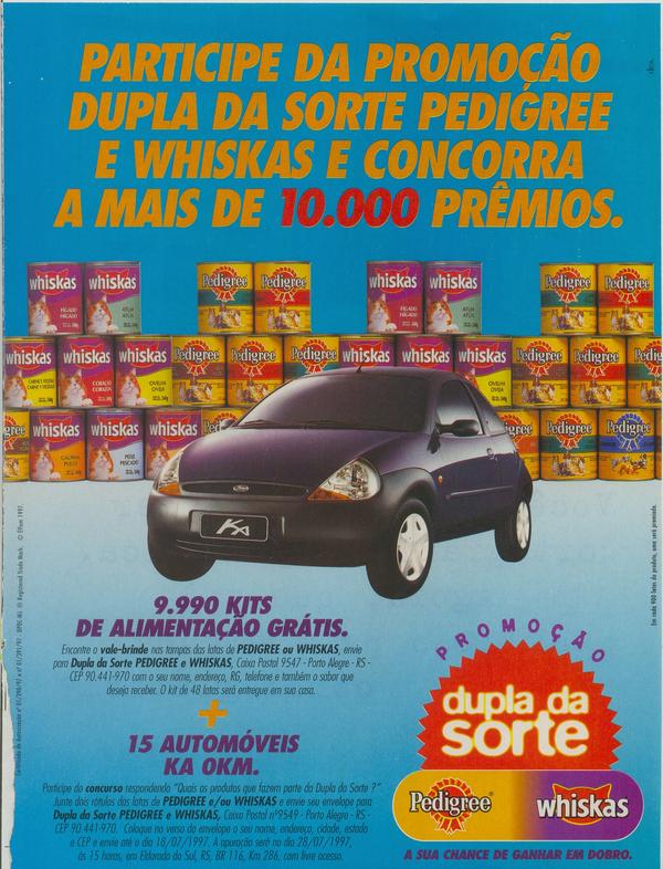 Promoção dupla da sorte Pedigree e Whiskas, a sua chance de ganhar em dobro.