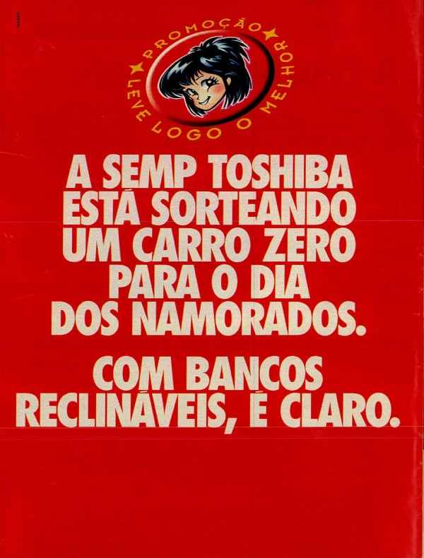 A Semp Toshiba está sorteando um carro zero para o dia dos namorados. Com bancos reclináveis, e claro.
