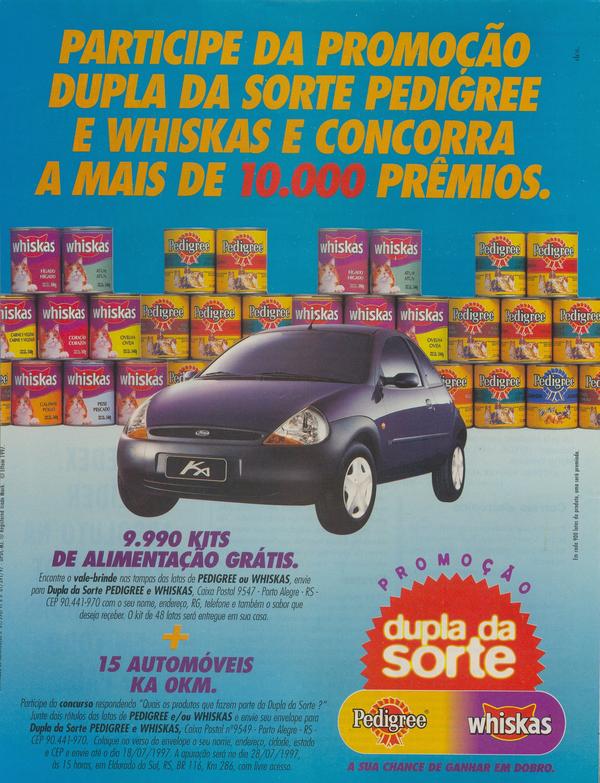 Promoção dupla da sorte Pedigree e Whiskas, a sua chance de ganhar em dobro.