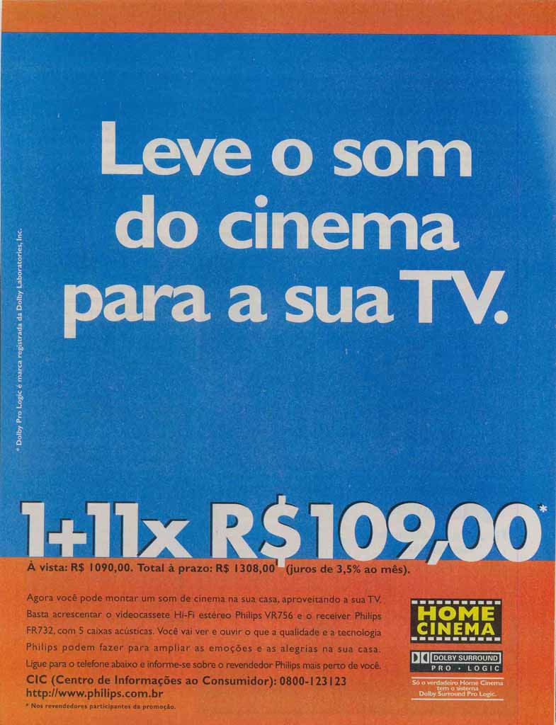 Videocassete Estéreo hi-fi + receiver com 5 caixas acusticas